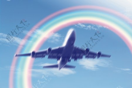 飞机与彩虹