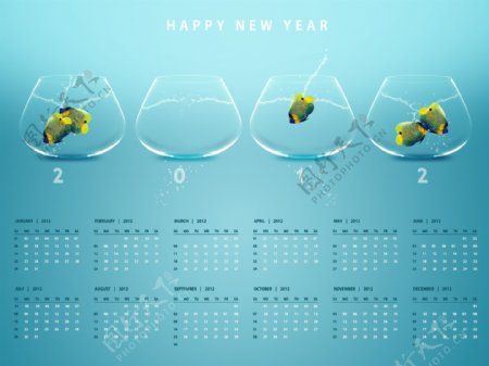 鱼缸与日历