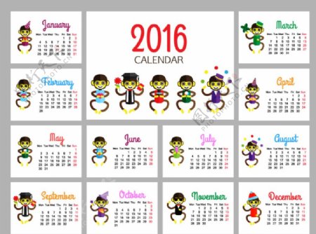 2016年猴日历