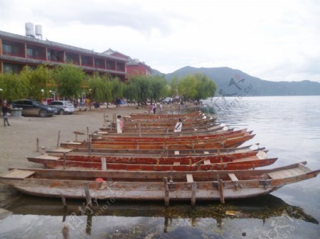 泸沽湖猪槽船图片