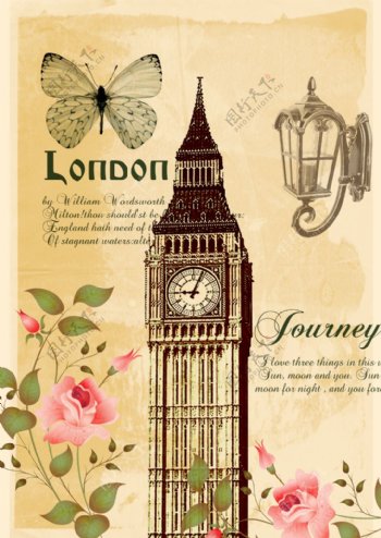伦敦复古大本钟背景