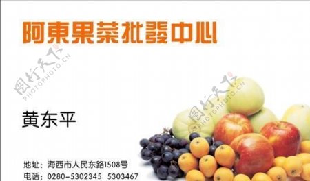 果品蔬菜名片模板CDR0001