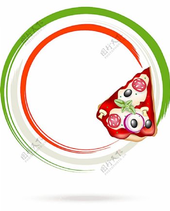 圆环和披萨插画