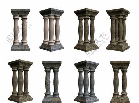 八款欧式石柱分层素材