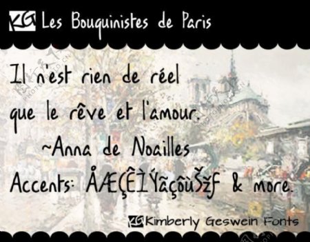 公斤LESbouquinistesde巴黎字体