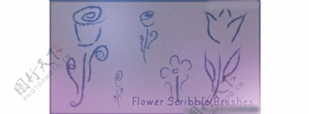 水彩花朵装饰效果PS笔刷