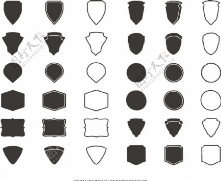 黑白徽章标志矢量设计素材