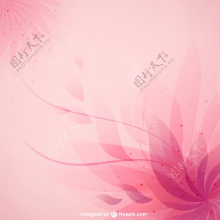 粉色抽象花卉背景矢量素材下载