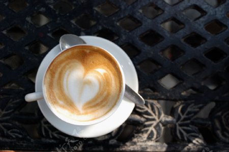 心型美味咖啡图片