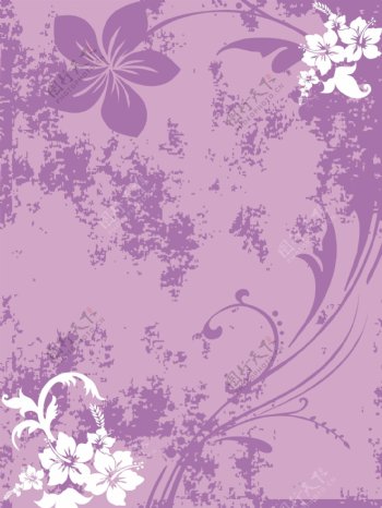 紫色的蹩脚的花卉图案