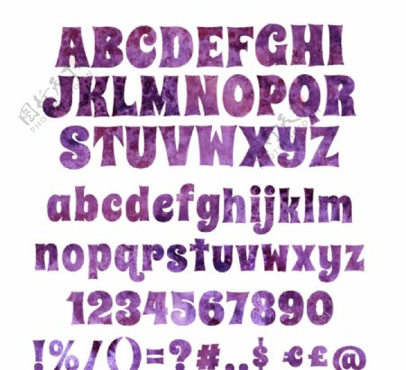 紫色大小写字母与符号