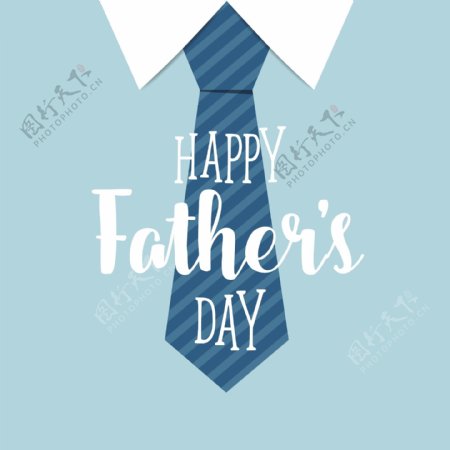 快乐的父亲节与蓝色领带背景