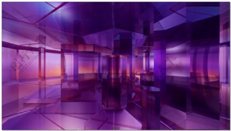 紫色水晶空间旋转视频素材