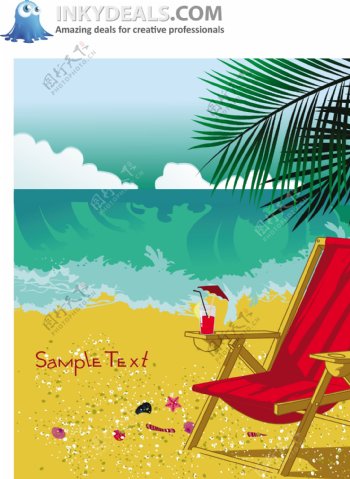 美丽的风景区度假季节插图背景海报