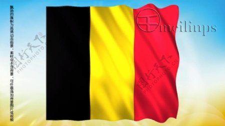 动态前景旗帜飘扬018比利时国旗