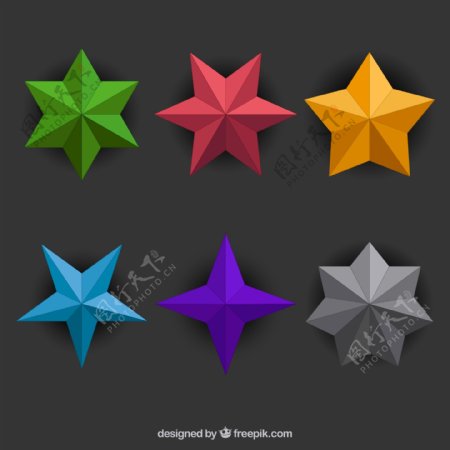 彩色星星设计矢量图