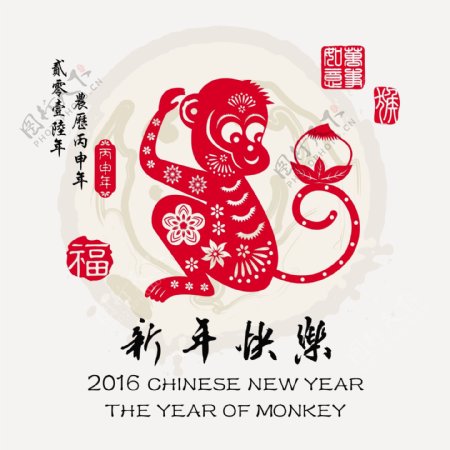 2016猴年海报素材