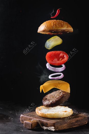 唯美汉堡图片