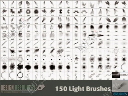150种光特效射灯灯光光芒照射阳光等PS笔刷下载