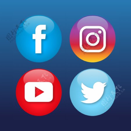 四个社交媒体图标