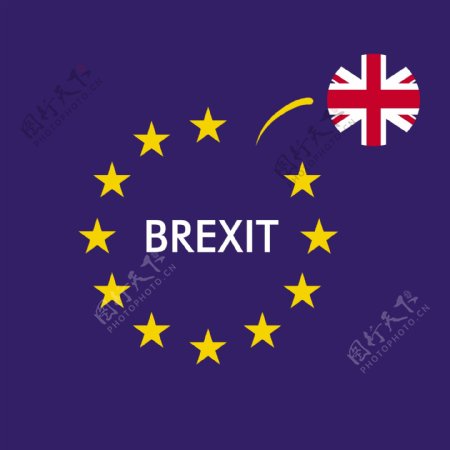 英国国旗脱离欧盟的旗帜