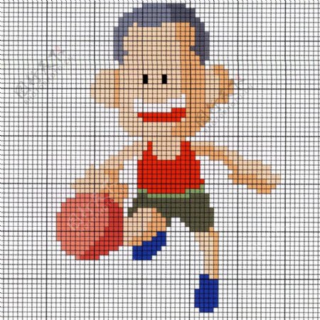 毛衫图案少年篮球运动元素毛衣免费素材