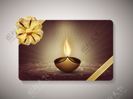印度排灯节或排灯节礼物卡
