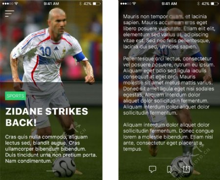 体育新闻App移动手机APP界面UI
