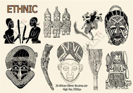 20种非洲原始部落装饰图腾PS笔刷下载
