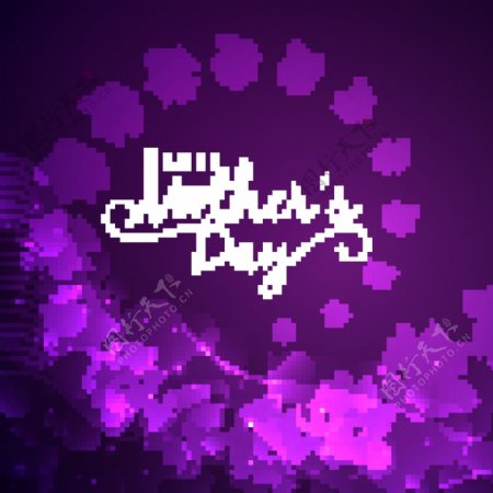 紫色花装饰图案母亲节背景