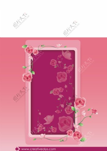 美丽的粉红色的玫瑰花架