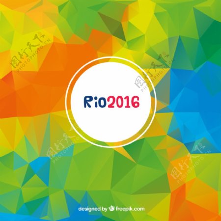 多彩几何多边形巴西奥运会矢量图背景