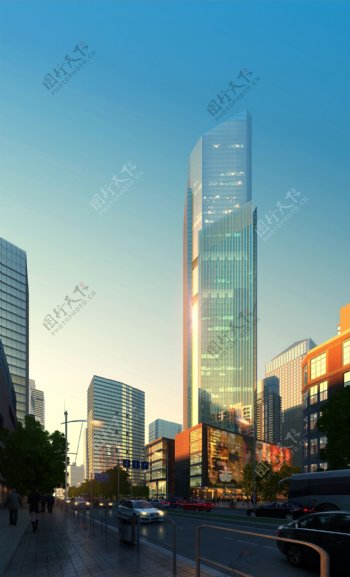 城市摩天大楼等效果图PSD分层素材