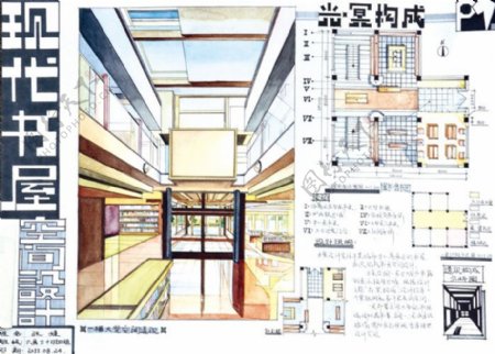现代书屋空间设计效果图