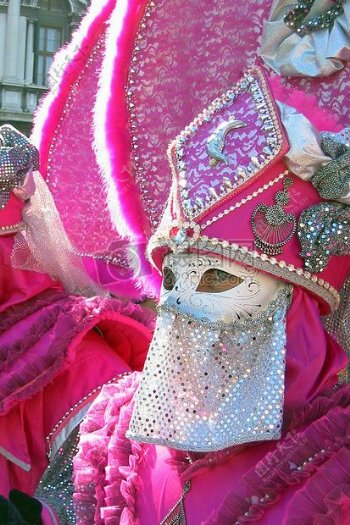 威尼斯狂欢节的面具人