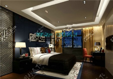 中式卧室模型设计