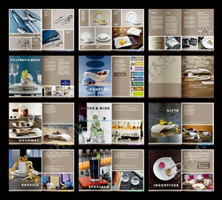 酒店餐具宣传画册设计eps素材下载