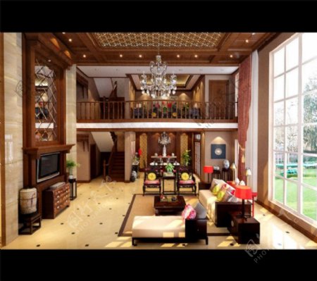 古典餐厅3D模型室内装修