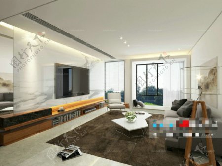 客厅布置效果3D模型