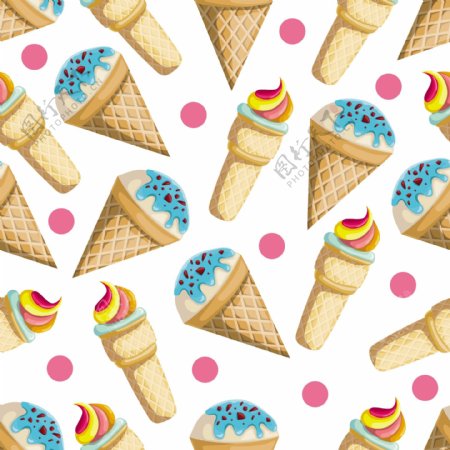 彩色冰淇淋图案矢量素材下载