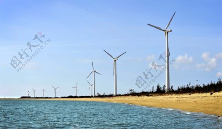工业生产风力发电摄影图片