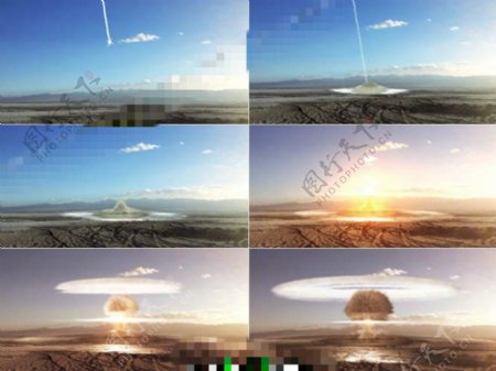 核弹爆炸后腾起蘑菇云的特效AE工程