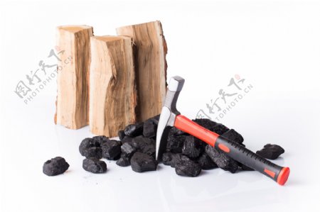 木柴与煤炭图片