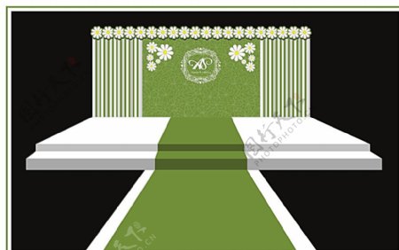 绿色森系清新婚礼背景图片