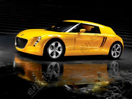黄色品牌轿车图片