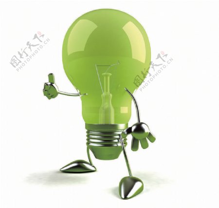 创意绿色灯泡图片