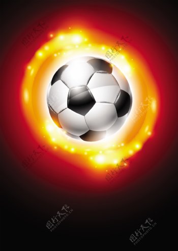 足球与火花背景