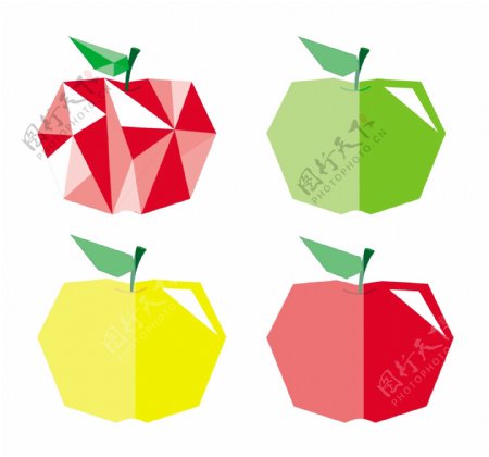 钻石形状的五颜六色的苹果