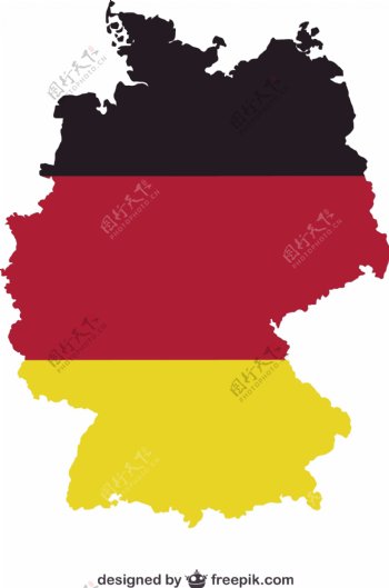 德国地图和国家颜色