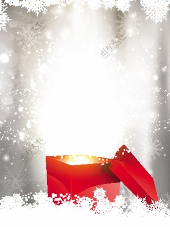 闪亮的圣诞背景与礼品盒